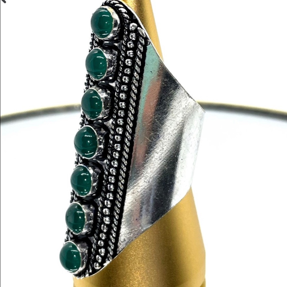 Boho Emerald Gemstone and Sterling Silver Intention Ring